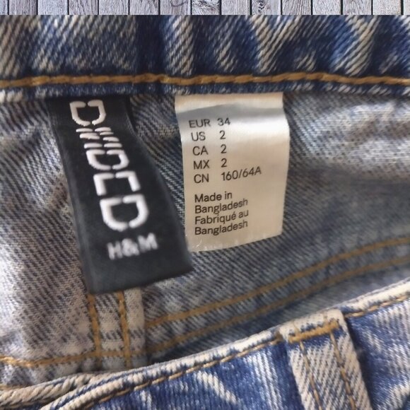 H&M Divided Women's Size 2 Denim Casual Jeans Acid Wash? High Waisted - Picture 6 of 7